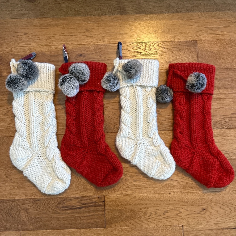 4 knit Christmas stockings House&Garden brand